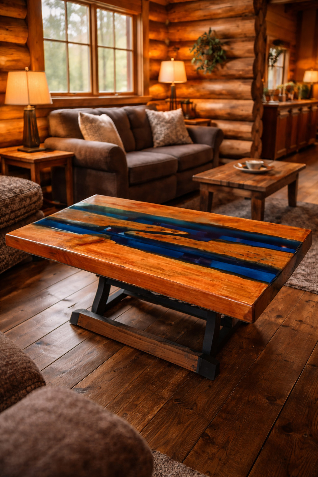 Mesa Mumus de madera maciza y resina de epoxi